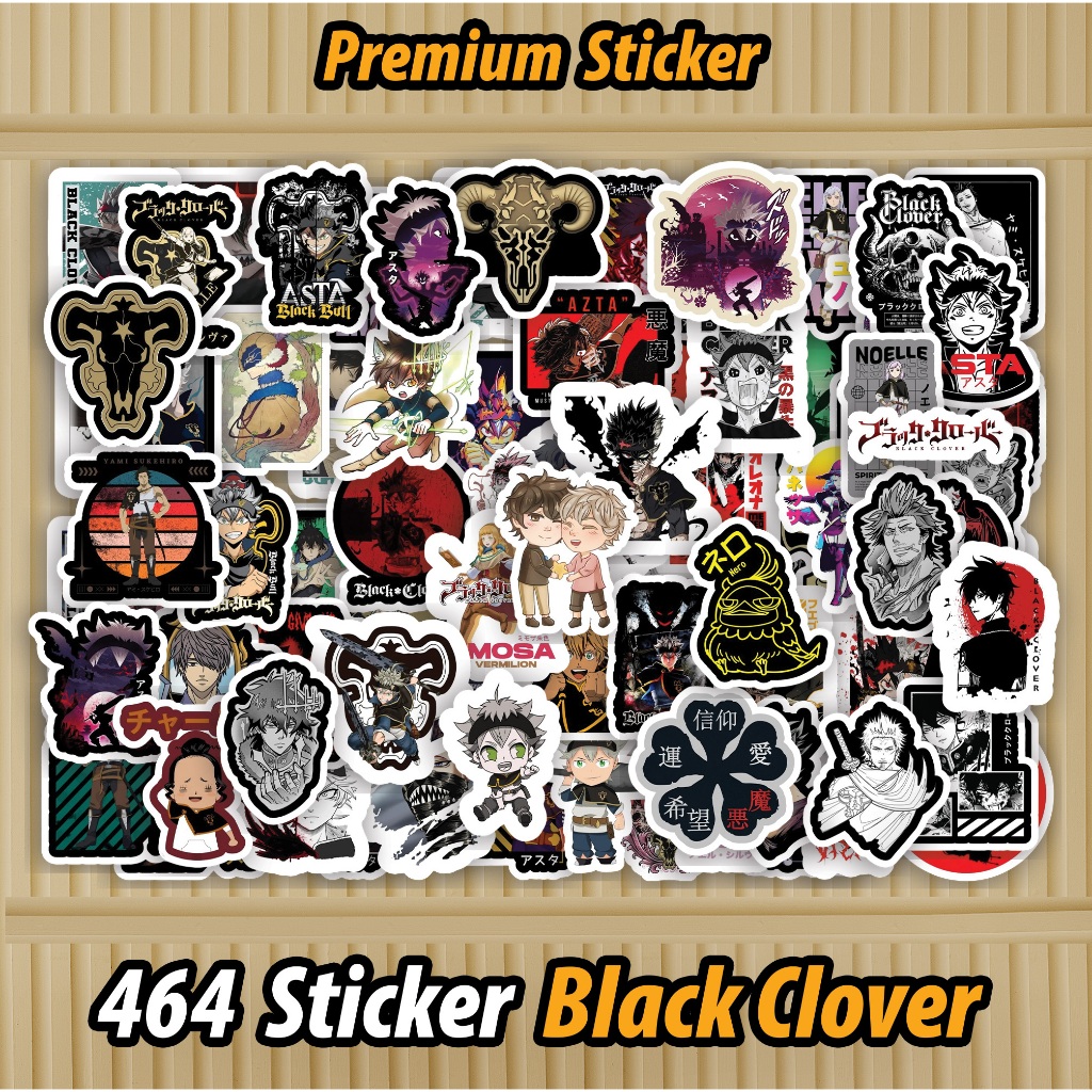 

464 PCS Sticker Black Clover Waterproof sudah di Cutting