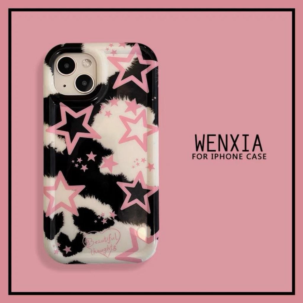 SS32 SoftCase Tpu Motif Bintang Hitam Case For Realme C21 C21Y C30 C31 C33 C55