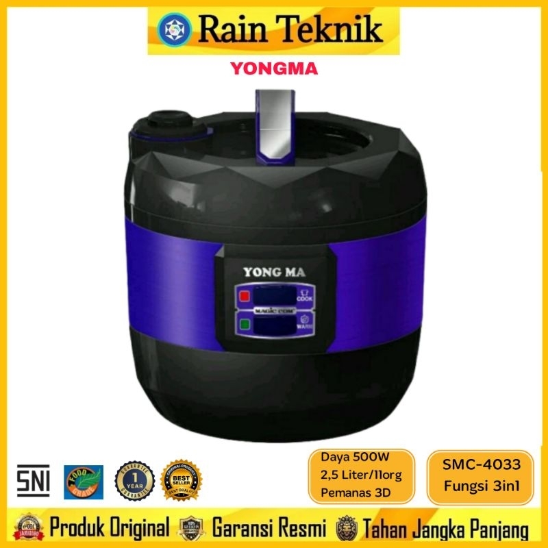 Penanak Nasi Yong Ma SMC-4033 Pemanas 3D Fungsi 3in1 (2,5 LITER) / Magic Com SMC 4033 / Rice Cooker 