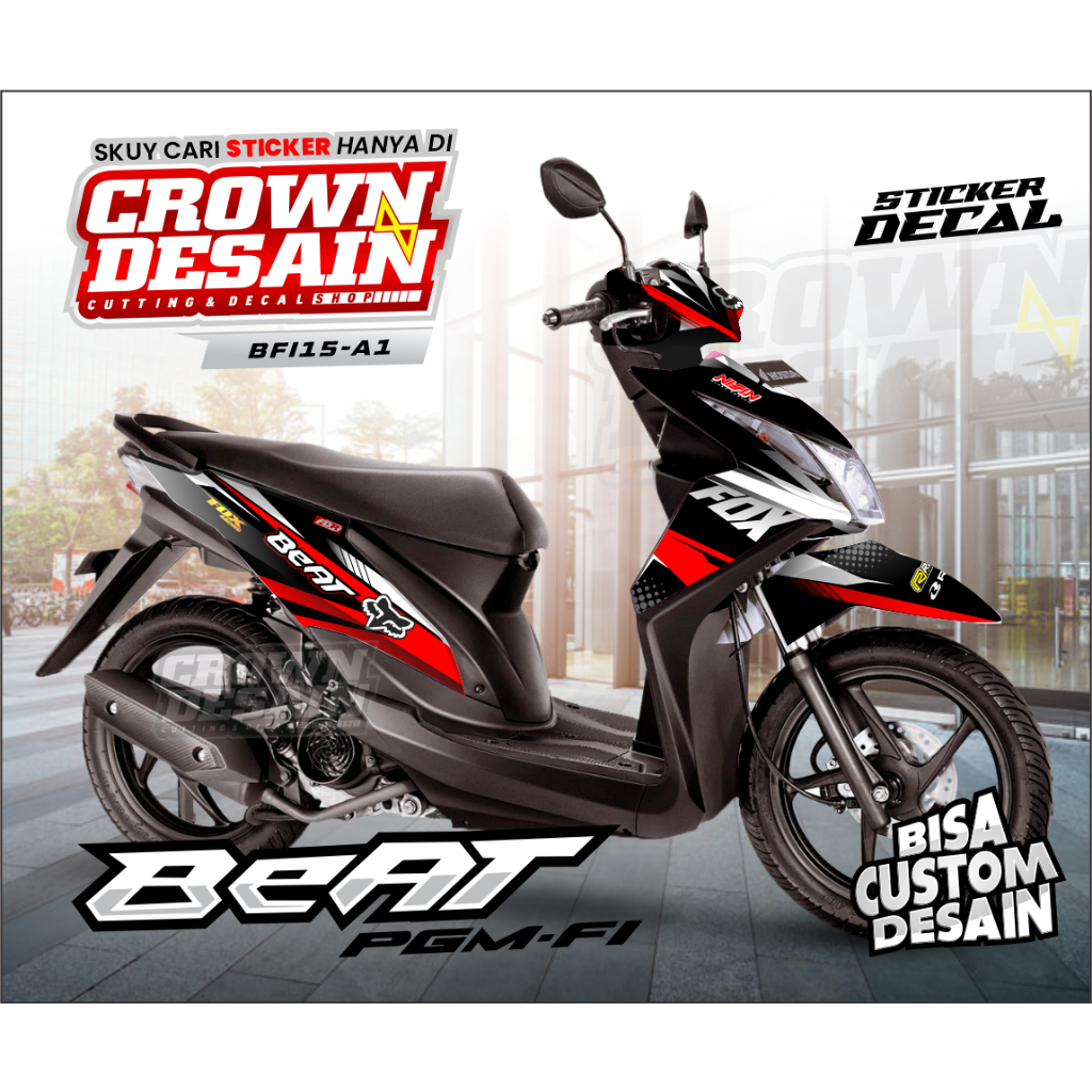 Decal Beat Fi 2013 Decal Beat Fi 2014 Fullbody - Aksesoris Motor Beat Fi RED EDITION - Kode BFI