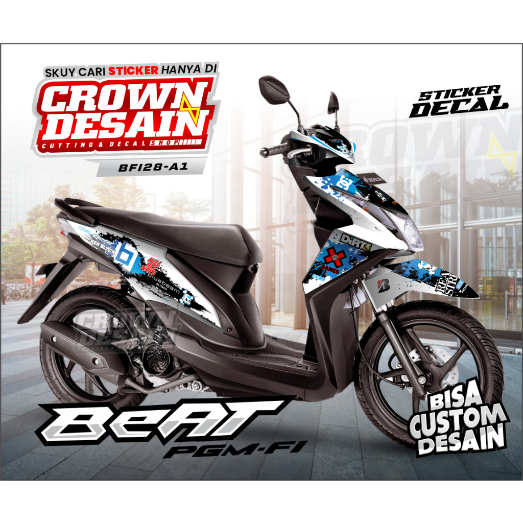 Decal Beat PGM-Fi Fullbody - Decal Honda Beat Fi 2015 Striping Beat Fi Sticker Beat - BFI28