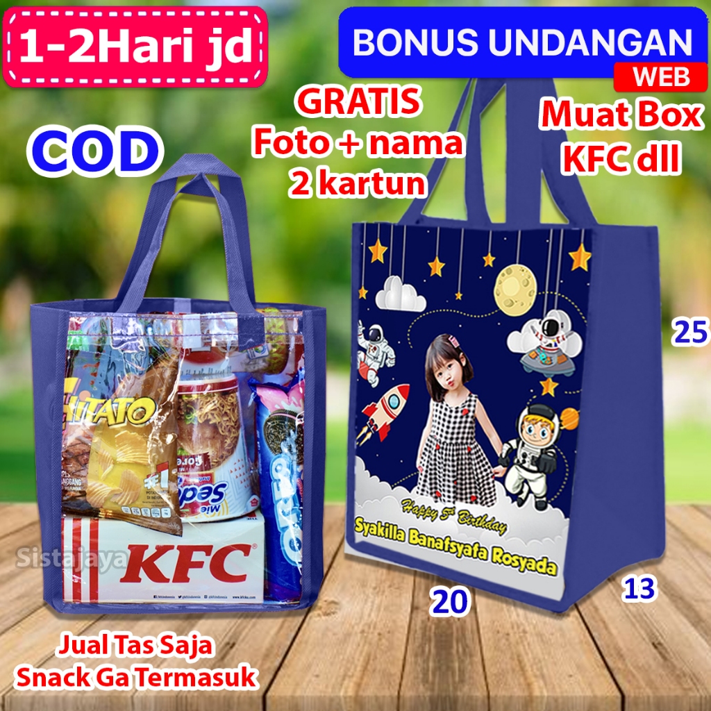 

[Mika] Tas Ulang Tahun Bingkisan Astronot / Tas Snack Ulang Tahun / Tas Ultah Snack Karakter