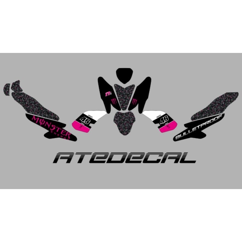 decal AEROX TERBARU MONSTER BULLETPROOF bisa custom design