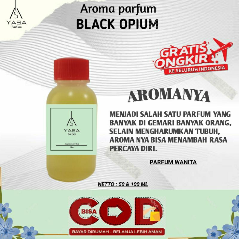 Bibit Parfume | Biang YASA PARFUME inspired Parfum Wanita BLACK OPIUM Non Alkohol Tahan Lama Refil R