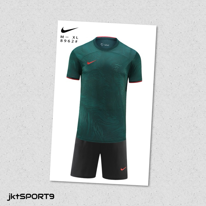SETELAN JERSEY FUTSAL JKTSPORT9 / BAJU FUTSAL IMPORT GRADE ORI HIJAU BOTOL 27#