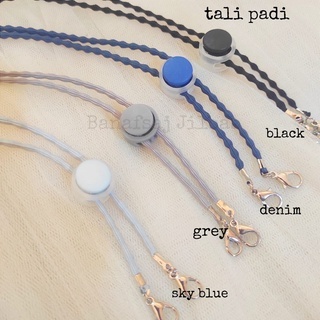 STRAP MASKER HIJAB 2IN1 TALI PADI DAN TALI ULIR DENGAN STOPPER WARNA