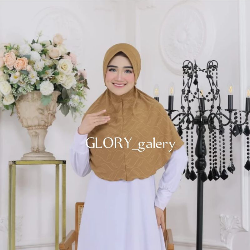 hijab bergo motif baru kain jaguar motif bunga kerudung jeblusan kerudung model baru GLORY_galery