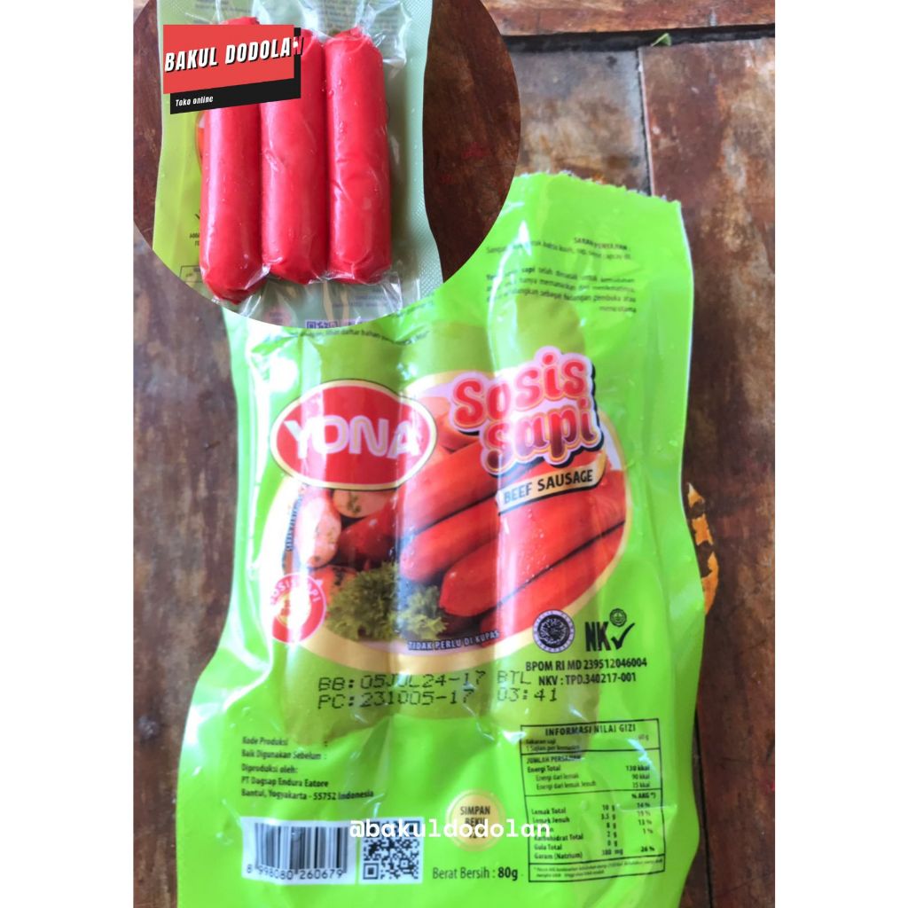 

Yona Sosis Sapi isi 3 pcs 80Gr #FROZENFOODMURAH #FROZENFOOD