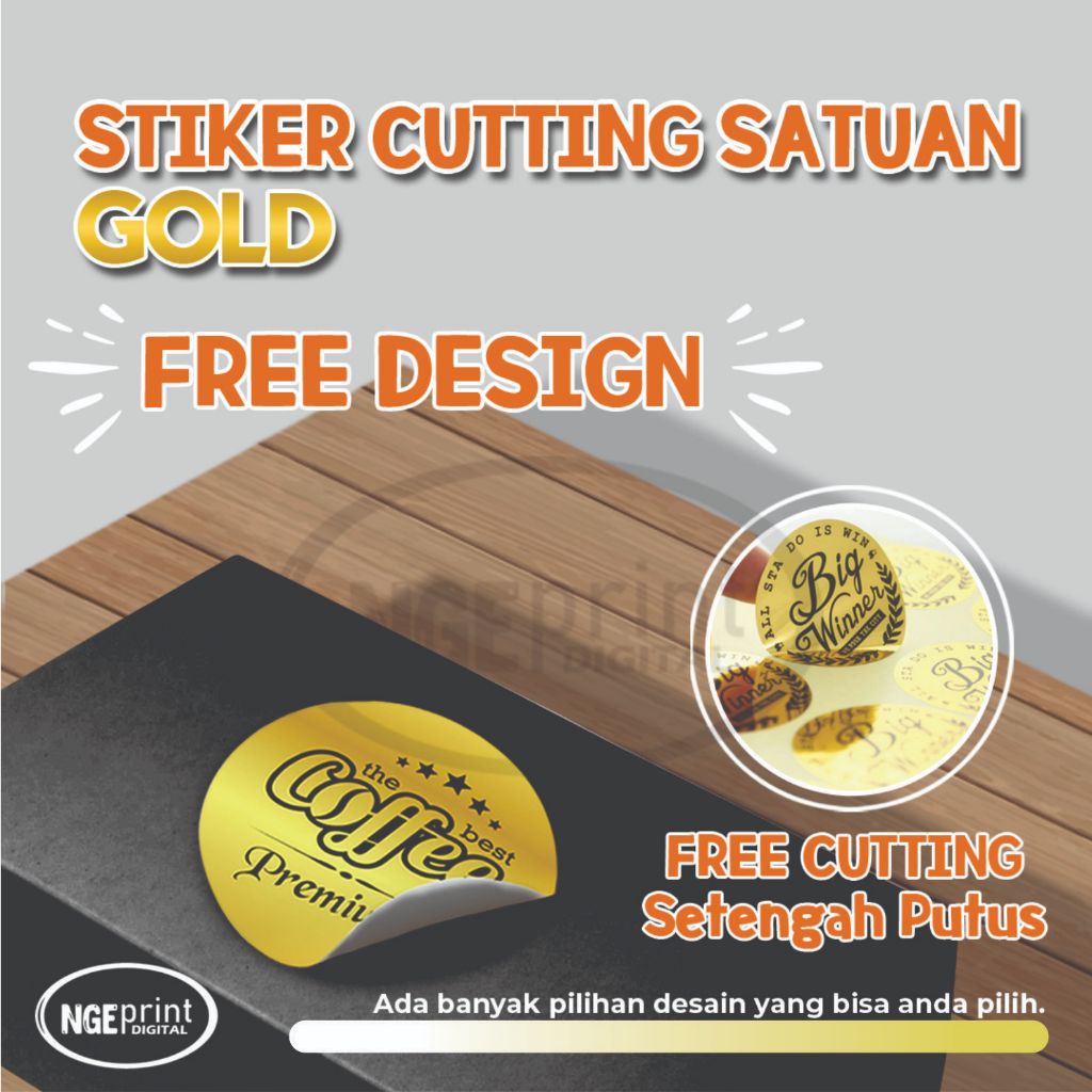 

[STIKER GOLD] STIKER LABEL BULAT GOLD STICKER SEGEL THANK YOU MURAH