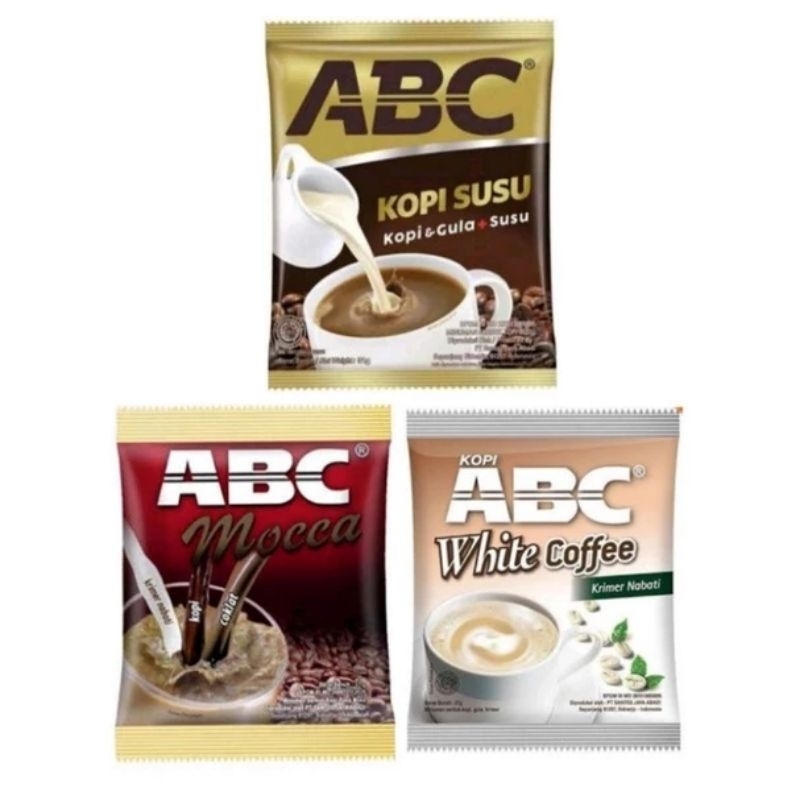 Kopi ABC Kopi Susu / ABC Mocca / ABC White Coffe Sachet 31 gram 1 Renceng isi 10 Pcs