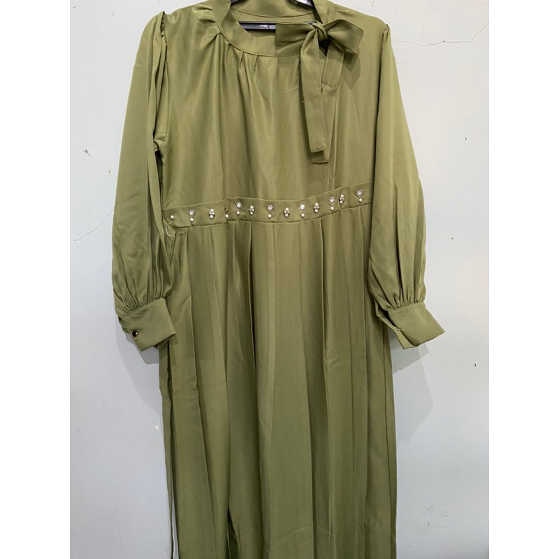 Dress sage green cantik / gamis warna sage