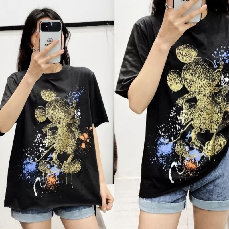 T SHIRT KAOS ZA*A UNFINISH X DISNEY / KAOS ZA*A MICKEY MINIE MOUSE / ATASAN ZRA / KAOS WANITA / KAOS