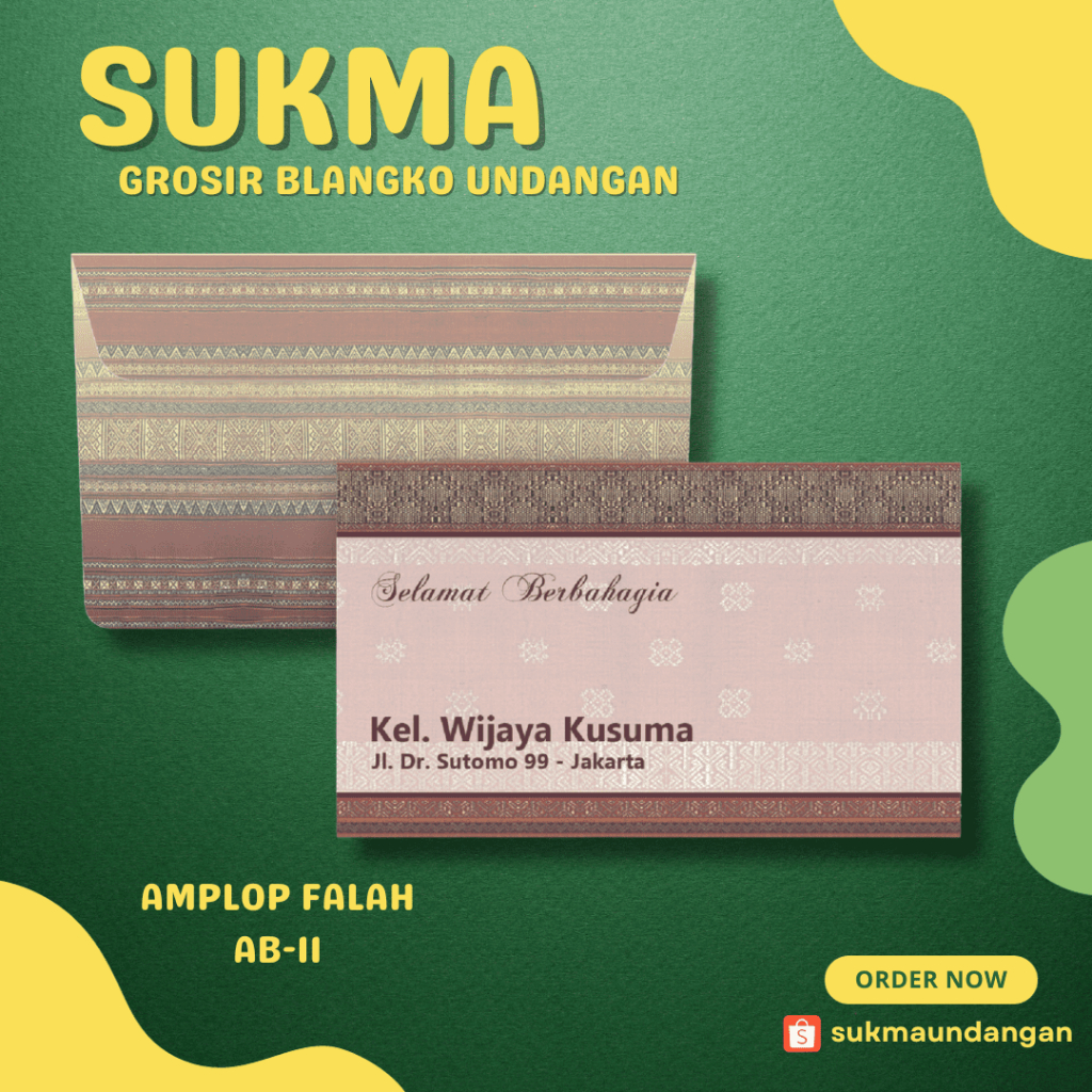 

AMPLOP KONDANGAN NIKAH MURAH FALAH AB 11 50 PCS UKURAN TANGGUNG | SUKMA UNDANGAN