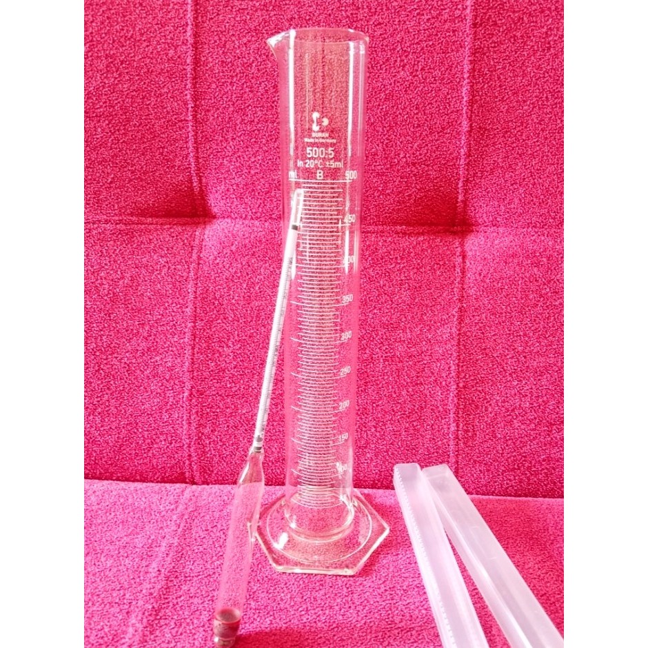 Hydrometer Minyak Atsiri Cengkeh Plus Gelas Ukur Kaca 500 ml Duran