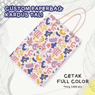 

CETAK Paperbag Kardus Tali FULL COLOR Free Custom Desain/Logo | Uk 16x3.5x22 cm | Box Hampers Box jinjing Gable Box