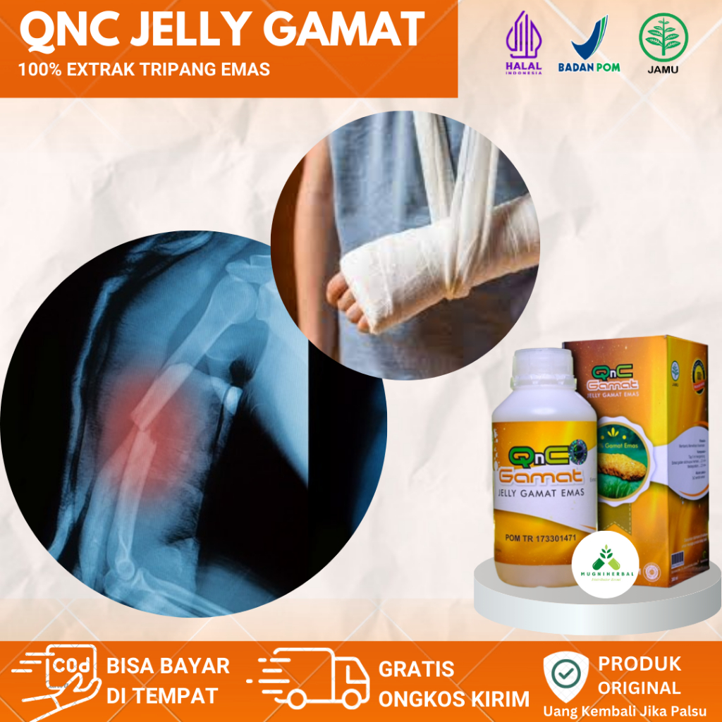 Qnc Jelly Gamat Obat Patah Tulang, Patah Tulang Tangan/Kaki, Osteoporosis, Tulang Retak, Tulang Remu