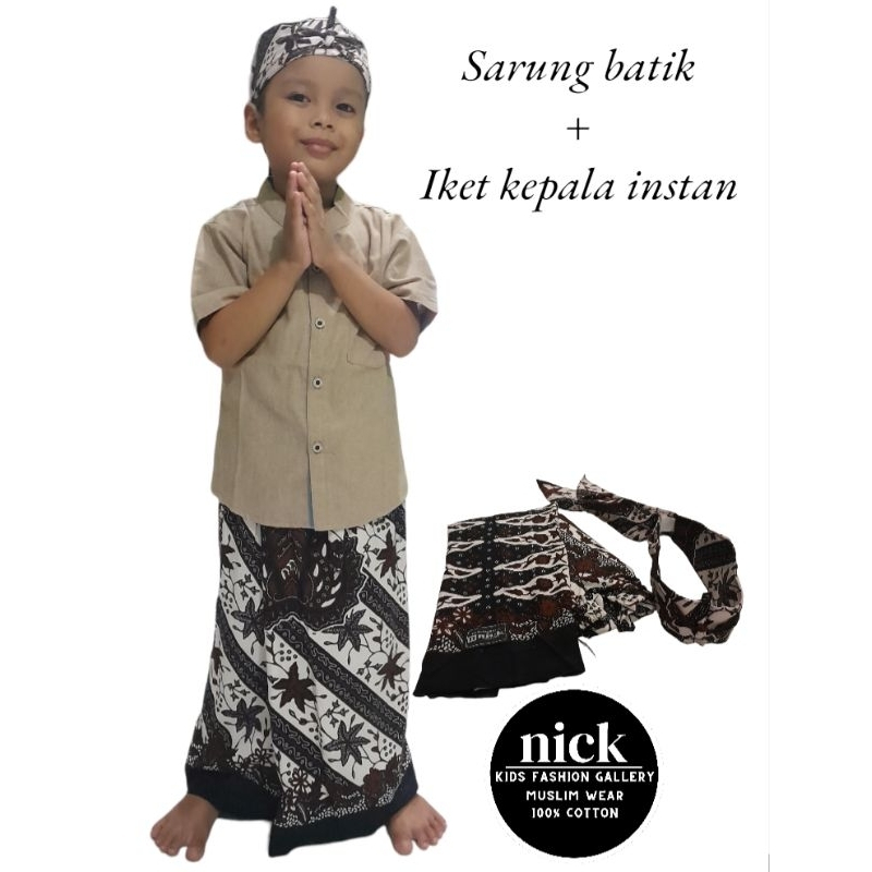 Sarung instan anak motif batik printing best seller khas kudus