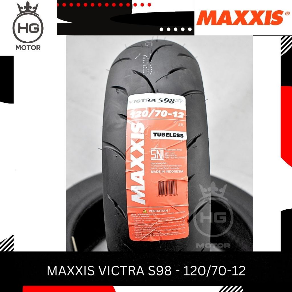 BAN MAXXIS VICTRA VESPA MATIC SPRINT 120 130 / 70 RING 12 TUBELESS