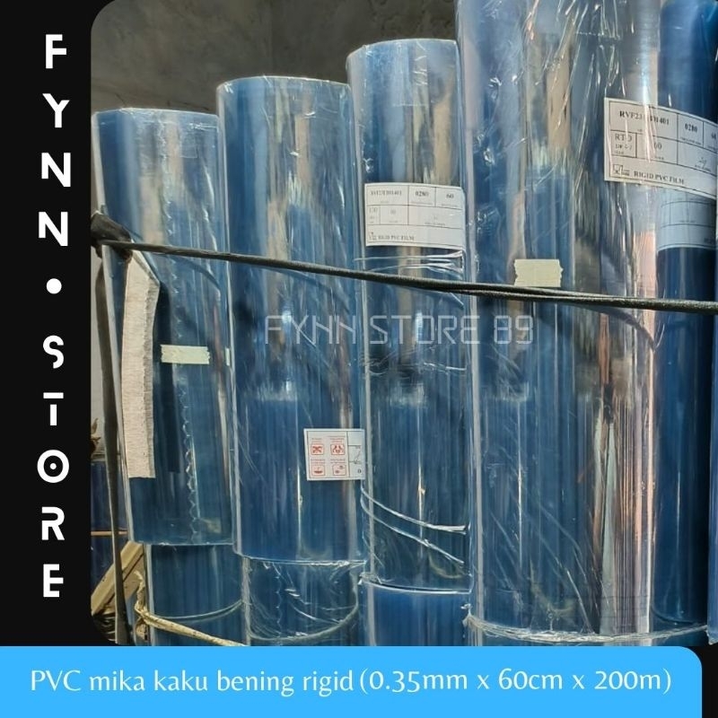 

PVC Mika kaku rigid tebal 0.35 mm x 60 cm x 200 m dijual per roll