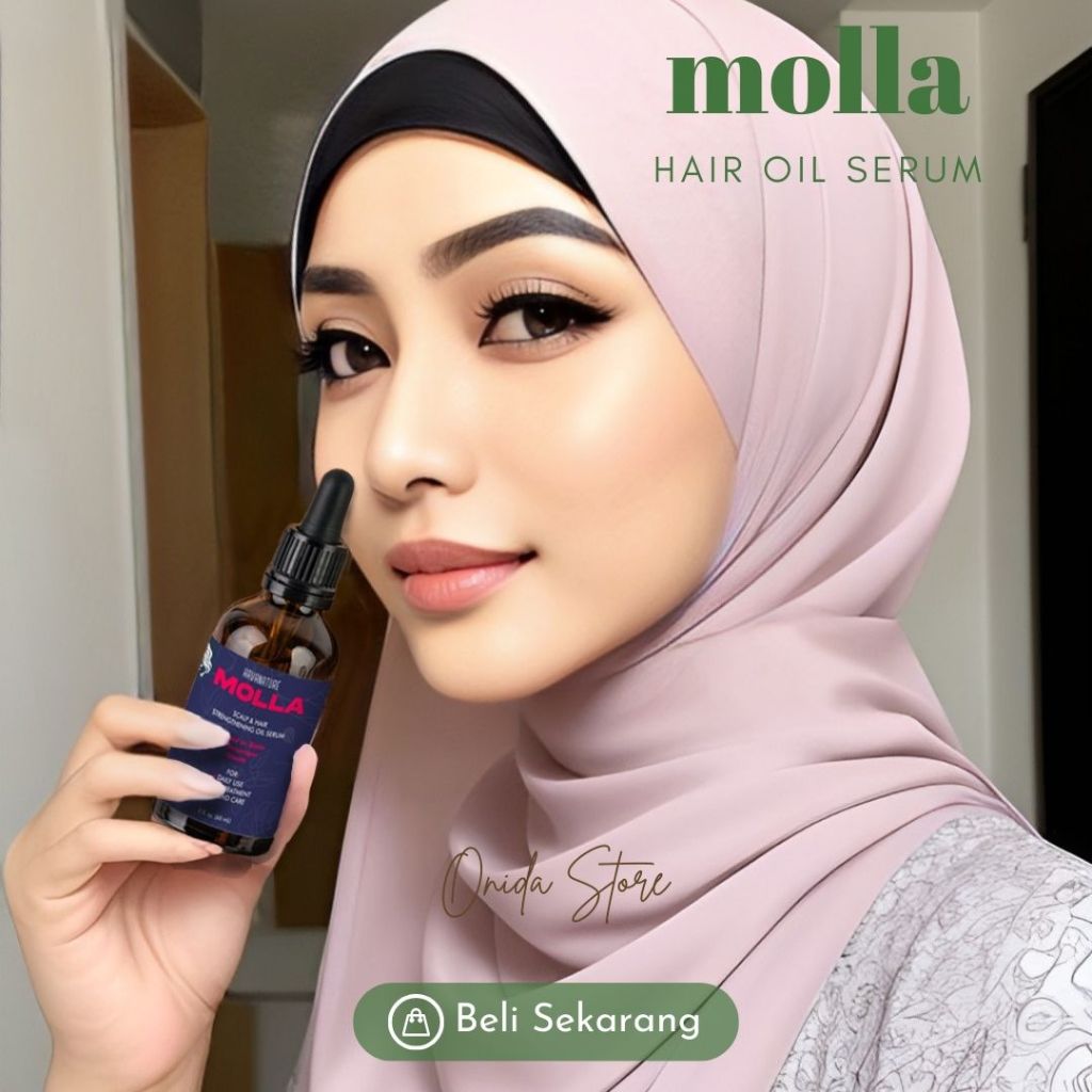 MOLLA Hair Oil Serum Rambut Botak, Rontok dan Penumbuh Rambut Cocok untuk Pria & Wanita