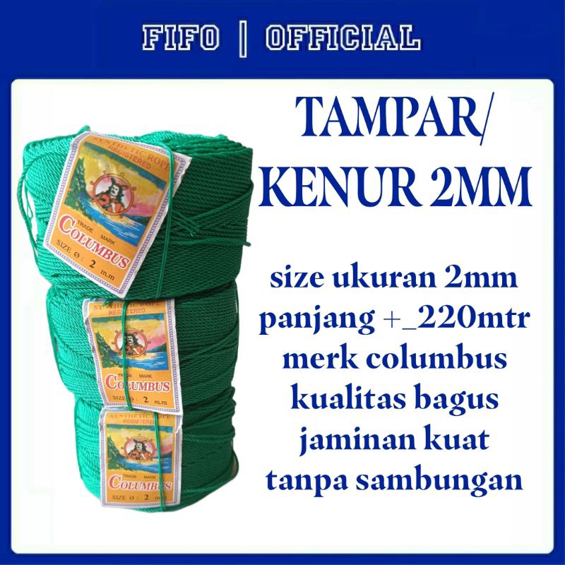 1ROLL KENUR 2MM COLUMBUS/ TALI TAMPAR 2MM TALI TAMBANG 2MM SEAGULL ORIGINAL/ TALI DADUNG TALI SAPI T