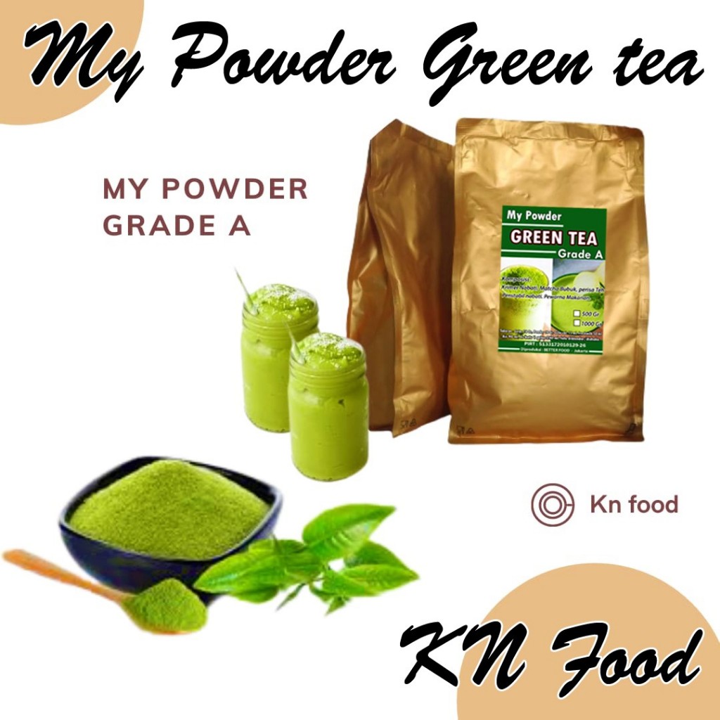 

MY POWDER GRADE A RASA GREEN TEA 1 KG . BUBUK MINUMAN ENAK.