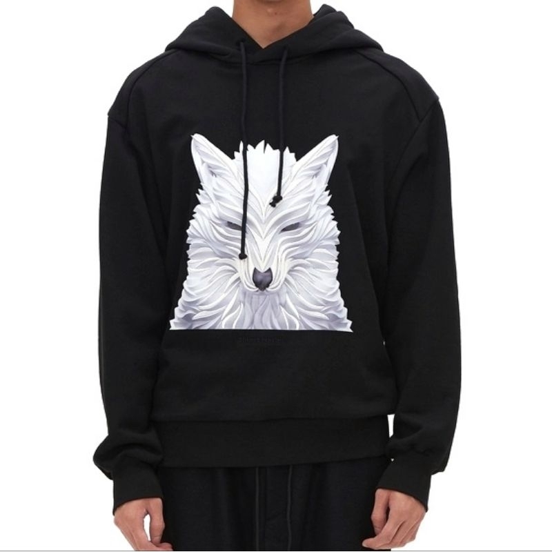 Juun J Shkret Wolf Embroidered Maxim Hoodie