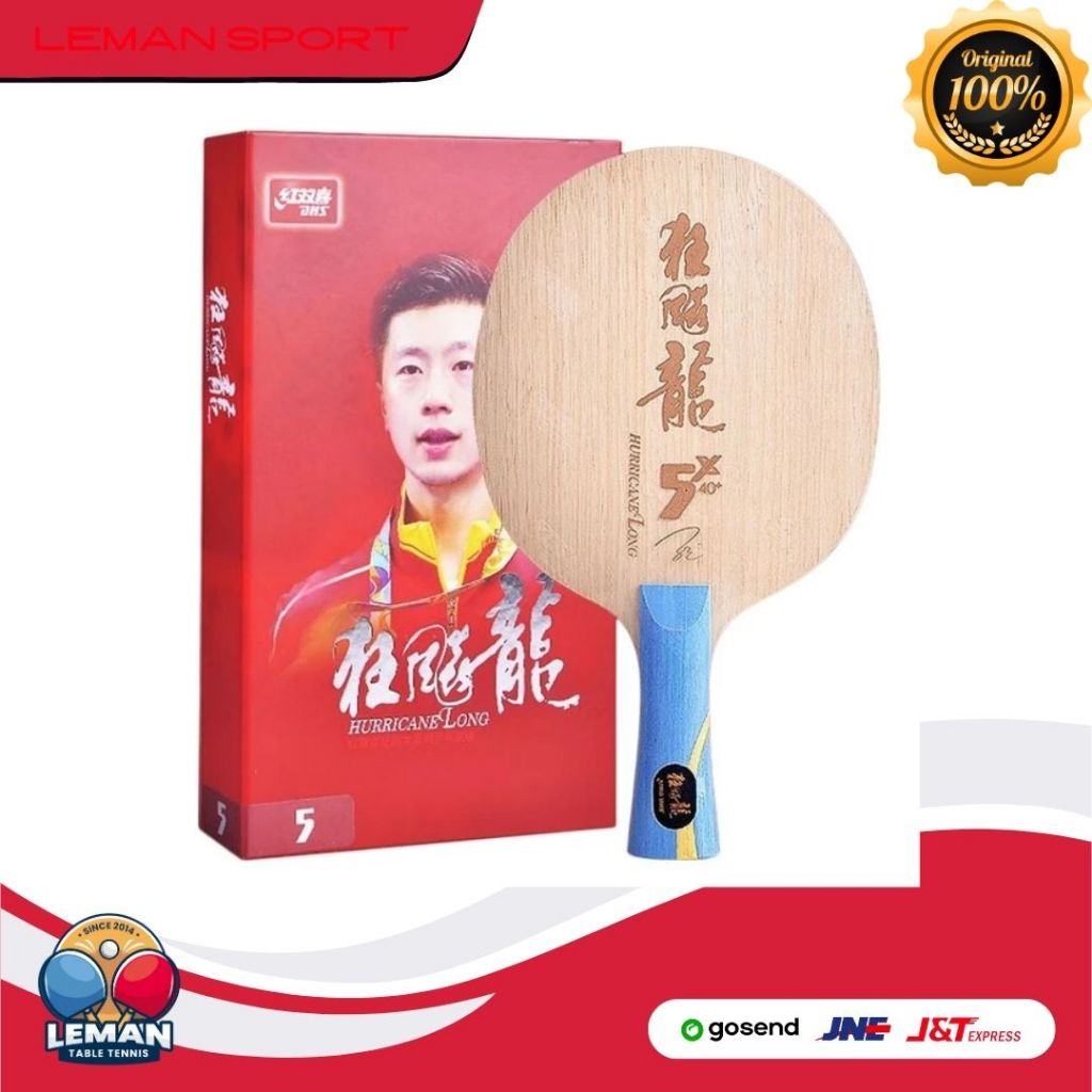 Kayu Bet Pingpong DHS Long 5 / Long 5X / FL Tenis Meja (FREE SOFTCASE)