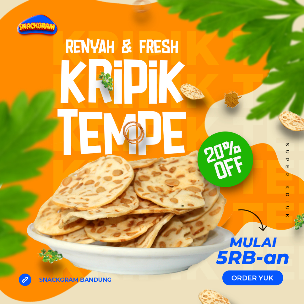 

Kripik Tempe Sagu Kriuk 250 gram by Snackgram Bandung