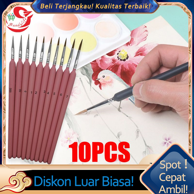 

000-7 Wolf Hair Hook Line Pen Paint Brush Set Artist Watercolor Acrylic Painting Brush Drawing