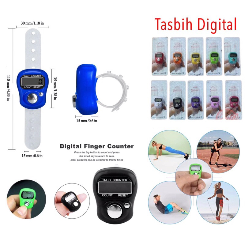 TASBIH DIGITAL MINI ALAT HITUNG ELEKTRIK FINGER TALLY COUNTER MINI JARI PENGHITUNG