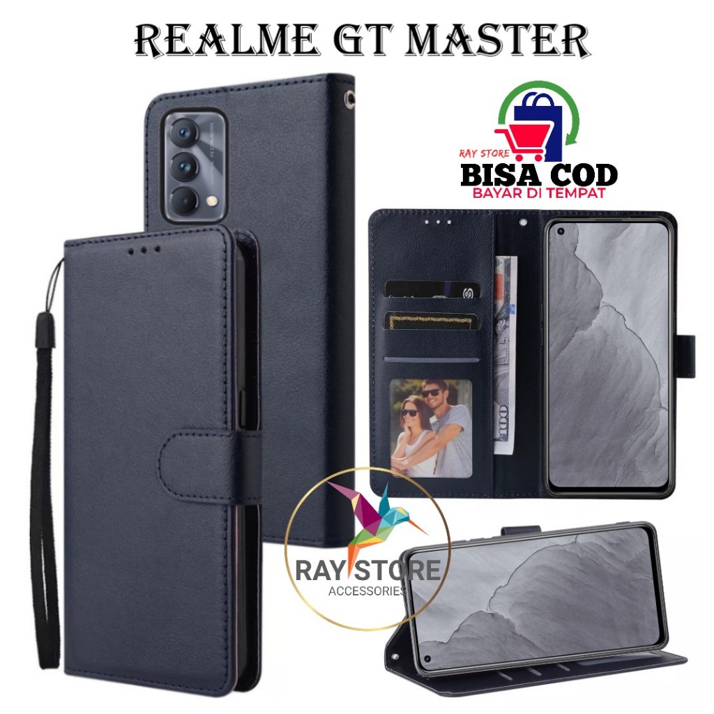 REALME GT MASTER FLIP LEATHER CASE PREMIUM-FLIP WALLET CASE UNTUK REALME GT MASTER