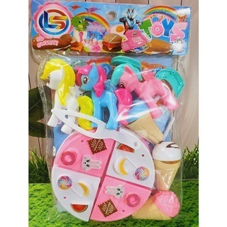 MAIANAN ANAK PEREMPUAN UNICORN KUE TART // MAINAN ANAK KUE TART POTONG & ICE CREAM KODE LM3
