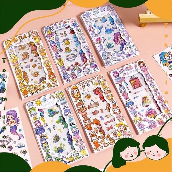 

1 set isi 4 lembar sticker garden friends lucu diy journaling scrapbook deco stiker cute kawai estetik HB1395