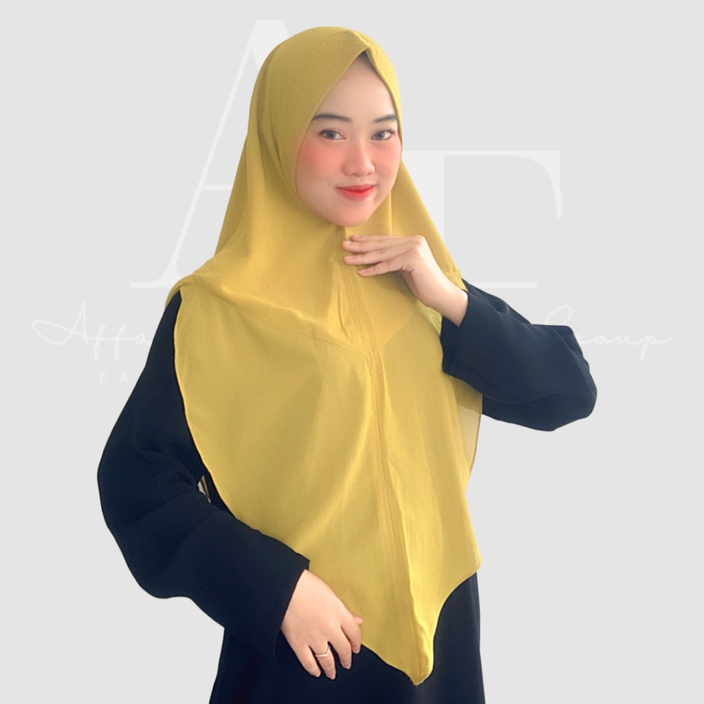 Khimar Polos 2 Layer Belakang 1 Layer Depan Ceruty Babydoll Premium Model Pari | Jilbab Premium | Hi