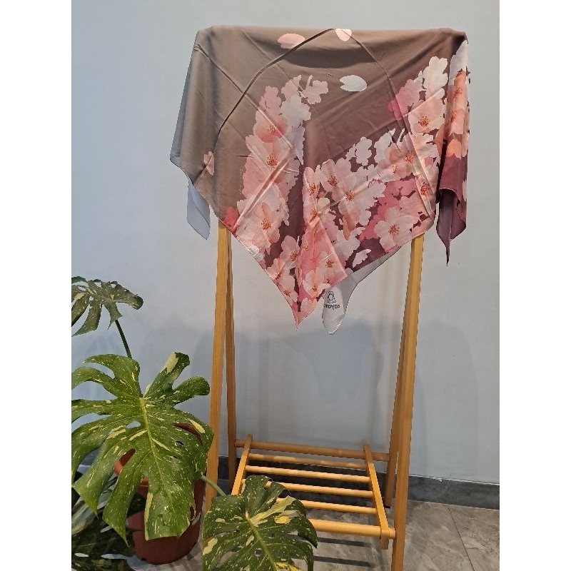 preloved jilbab segiempat zayana (cotton organic) sakura petals