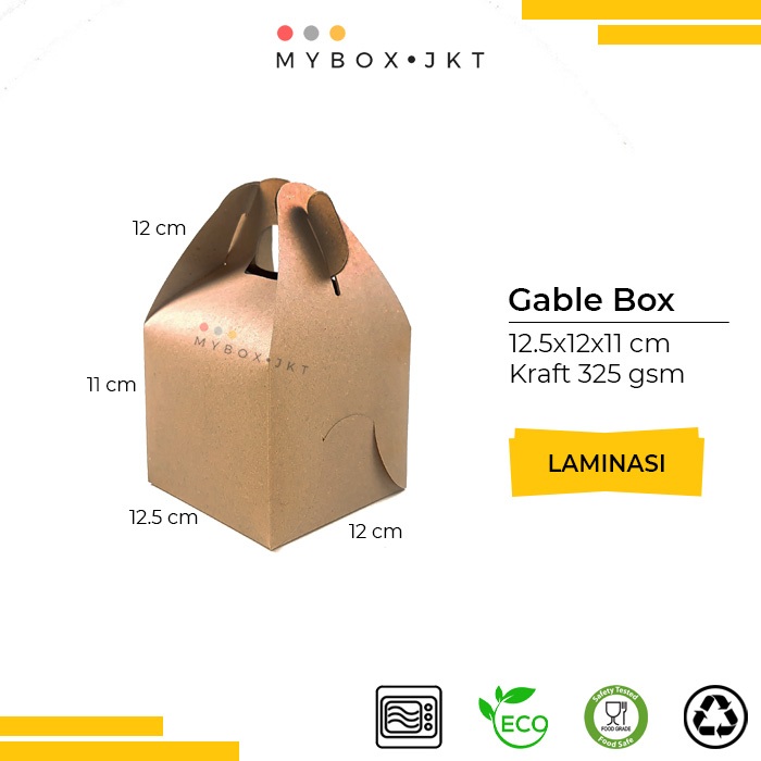 Gable Box Hampers LEBARAN Souvenir Gift Pack Snack 12x12x12 LAMINASI
