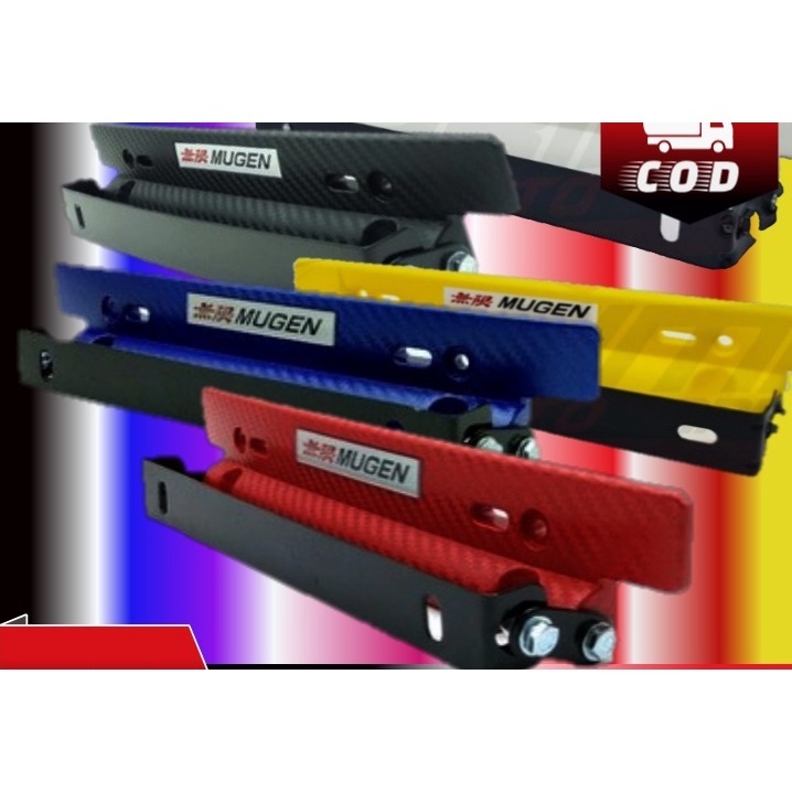 Tatakan Plat JDM Besi Pelat Nomor Kendaraan Racing Model Carbon Warna Hitam Biru Merah Universal / D