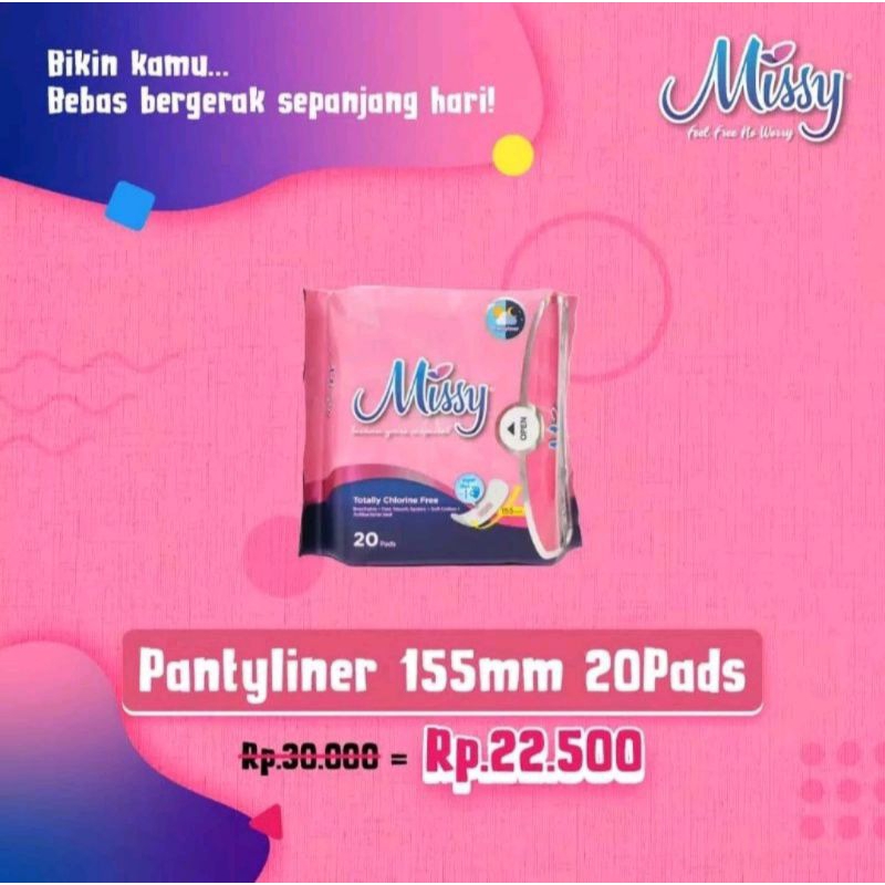 Pembalut Kesehatan Missy /Missy Pantiliner