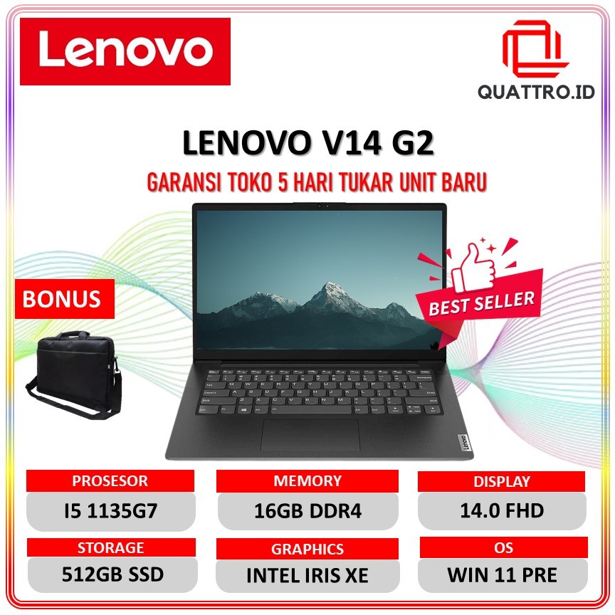 Laptop Lenovo V14 G2 Core i5 1135G7 16GB 512GB SSD 14.0 Full HD