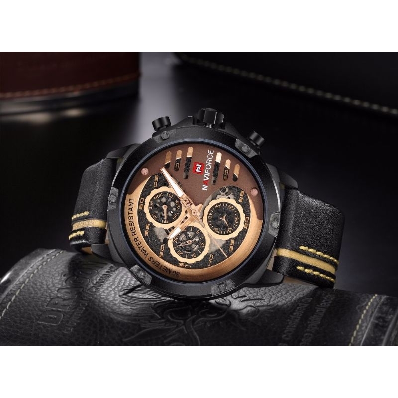 Jam Tangan Pria Naviforce 9110 Chronograp Free Box