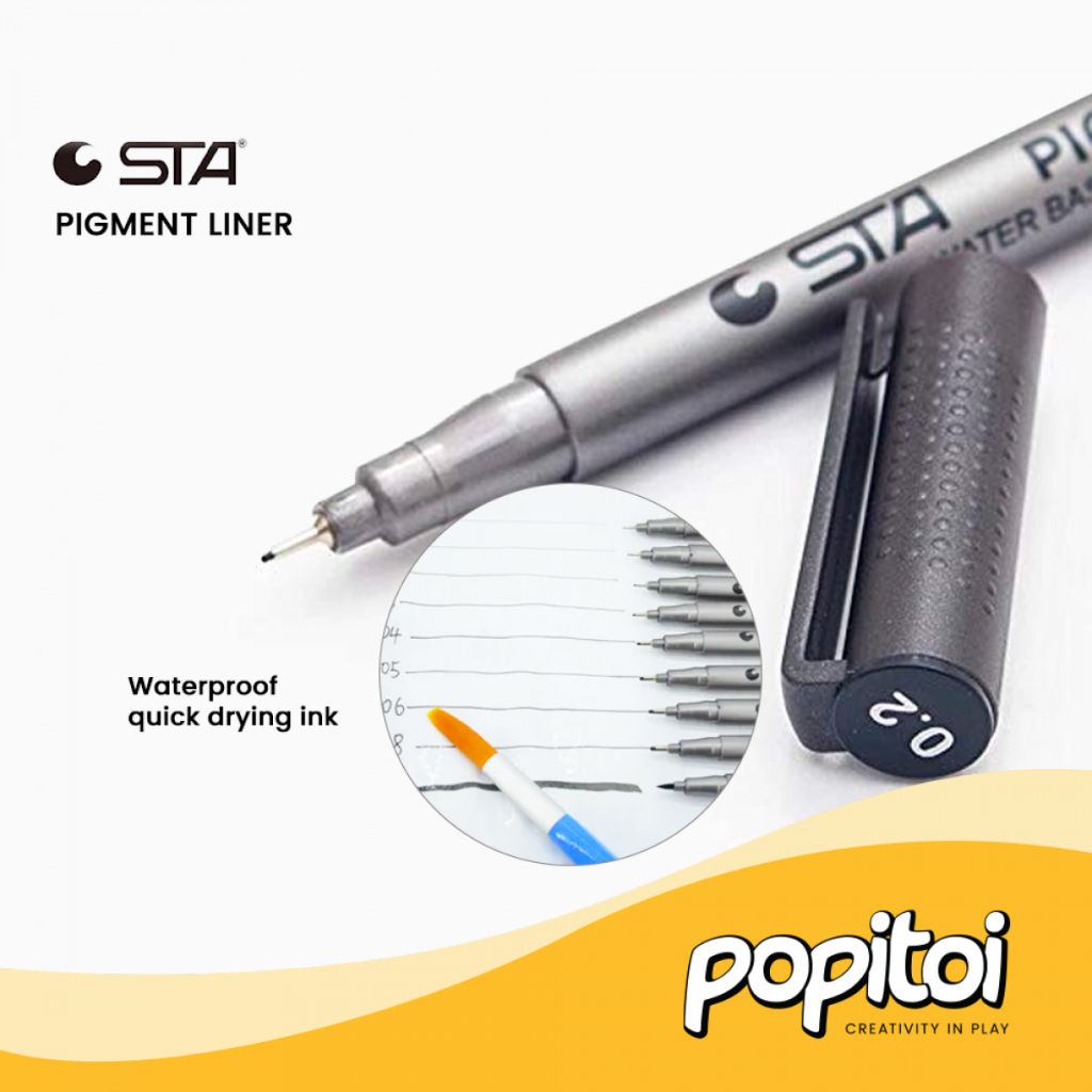 

STA Pigment Fineliner Set 9 pcs | pena pulpen sketsa Drawing Marker Snowman Sakura Micron Sketch