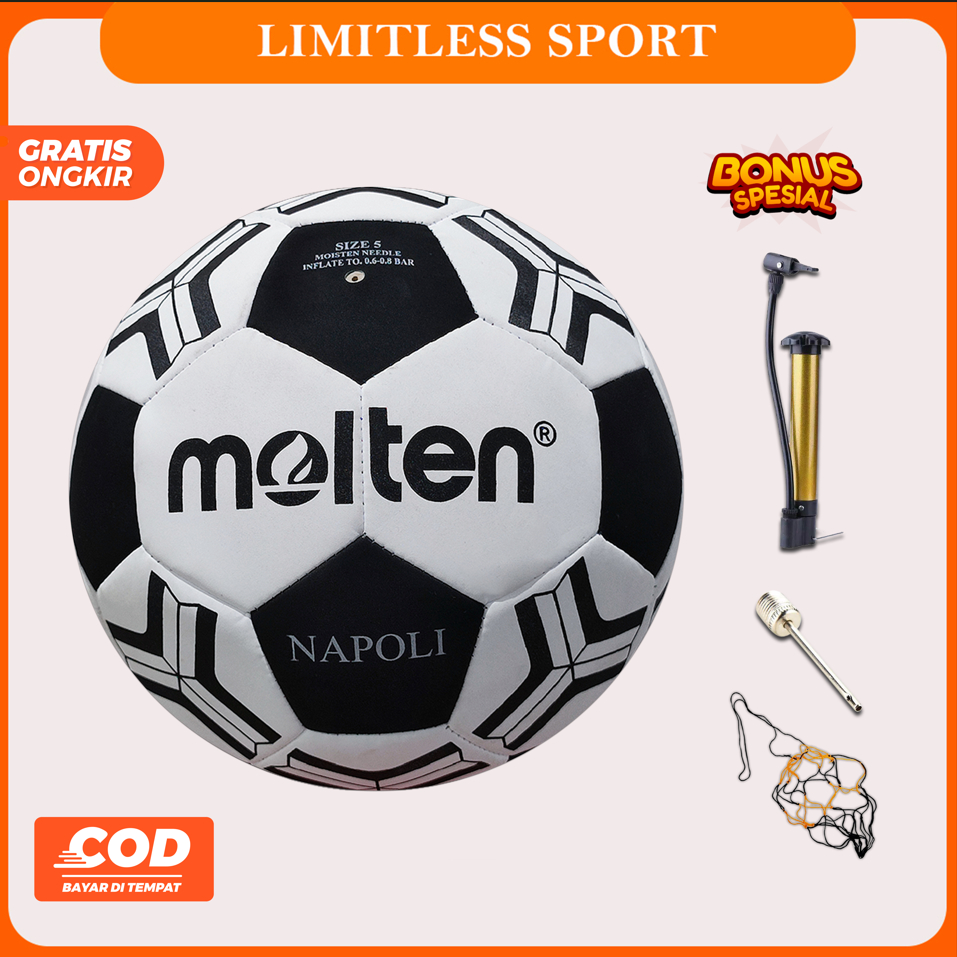 BOLA SEPAK MOLTEN BOLA SIZE 5 EMPUK BOLA KAKI MOLTEN