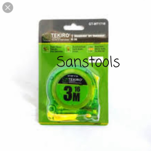 

Meteran tekiro 3m Measuring tape 3 m meter tukang transparan GT-MT1718 Limited