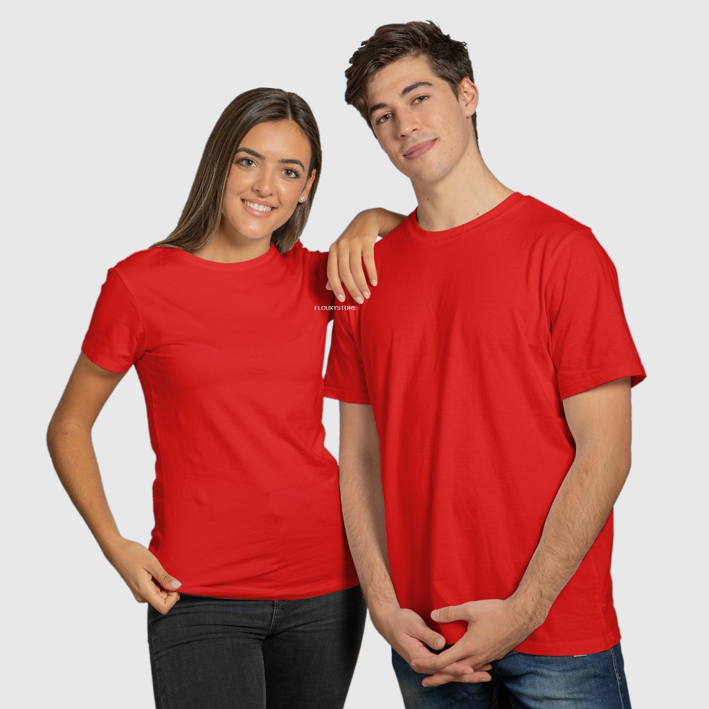 kaos polos merah / katun combed /kaos Oblong / bahan lembut nyaman / kaos Pria Wanita / baju santai