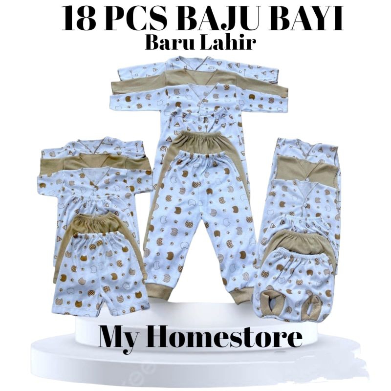 18 PCS BAJU BAYI Baru Lahir Paket Lahiran Komplit Setelan Bayi baru Lahir