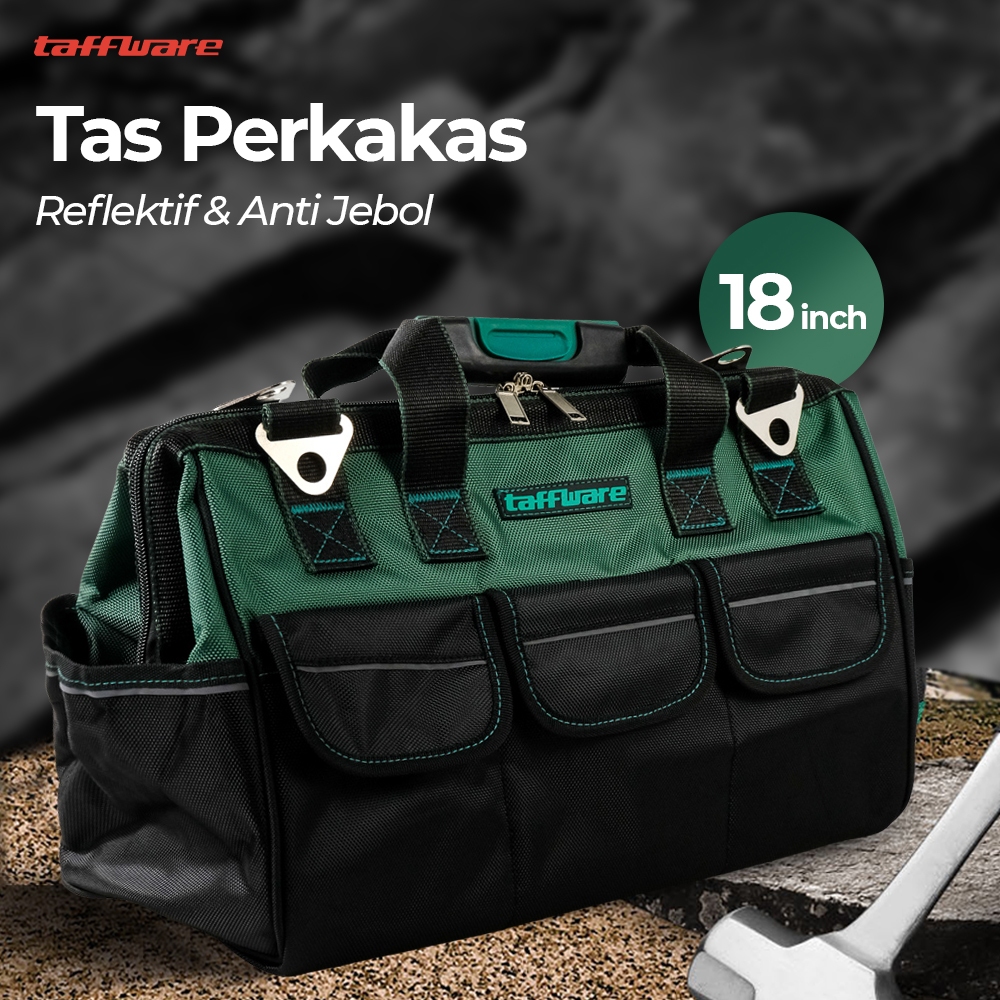 Tas Perkakas 18" Inch Tebal Storage Tool Bag Waterproof Reflective Toolbag A03369
