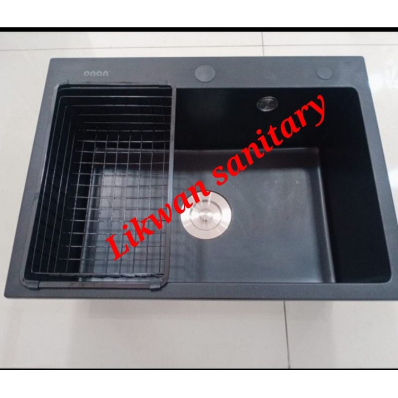 Kitchen sink GRANIT ONAN 6146 BLACK / Bak cuci piring granit ONAN hitam6146