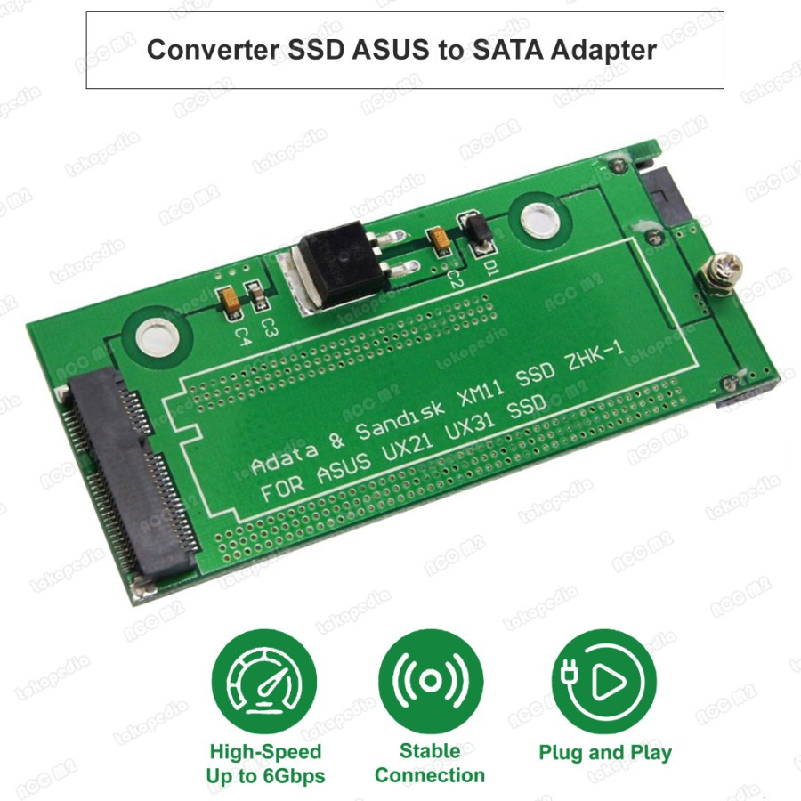 Adapter Converter SSD ASUS to SATA 2,5" for ASUS UX21 UX31 EP121 SANDISK ADATA XM11