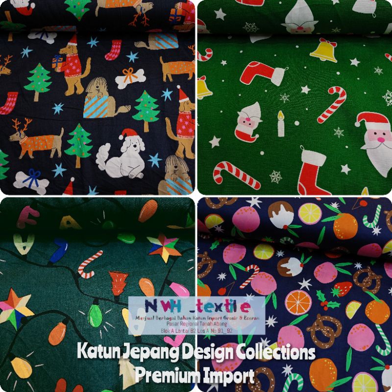 KAIN KATUN JEPANG DESIGN COLLECTIONS MOTIF NATAL